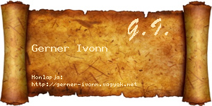 Gerner Ivonn névjegykártya